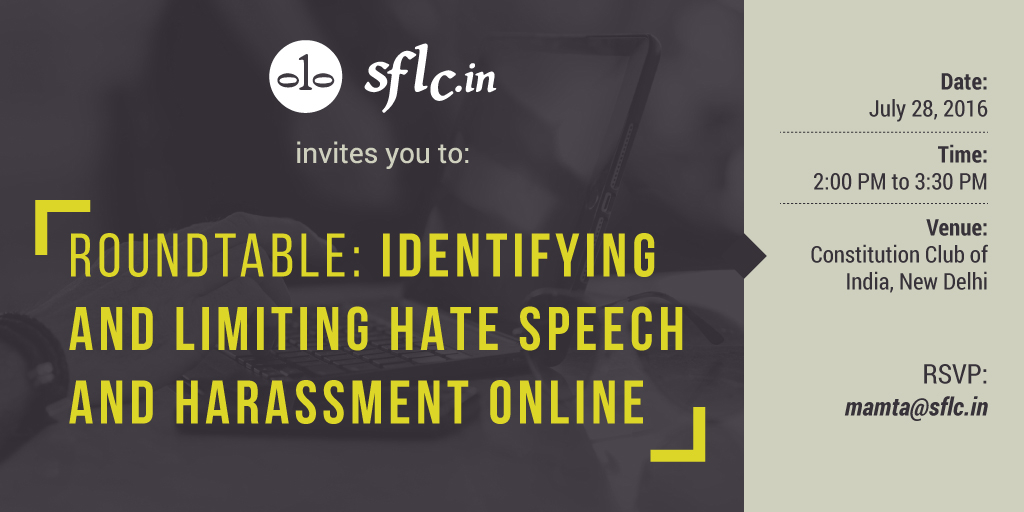 Invitation to Round Table on Hate Speech and Online Harrassment