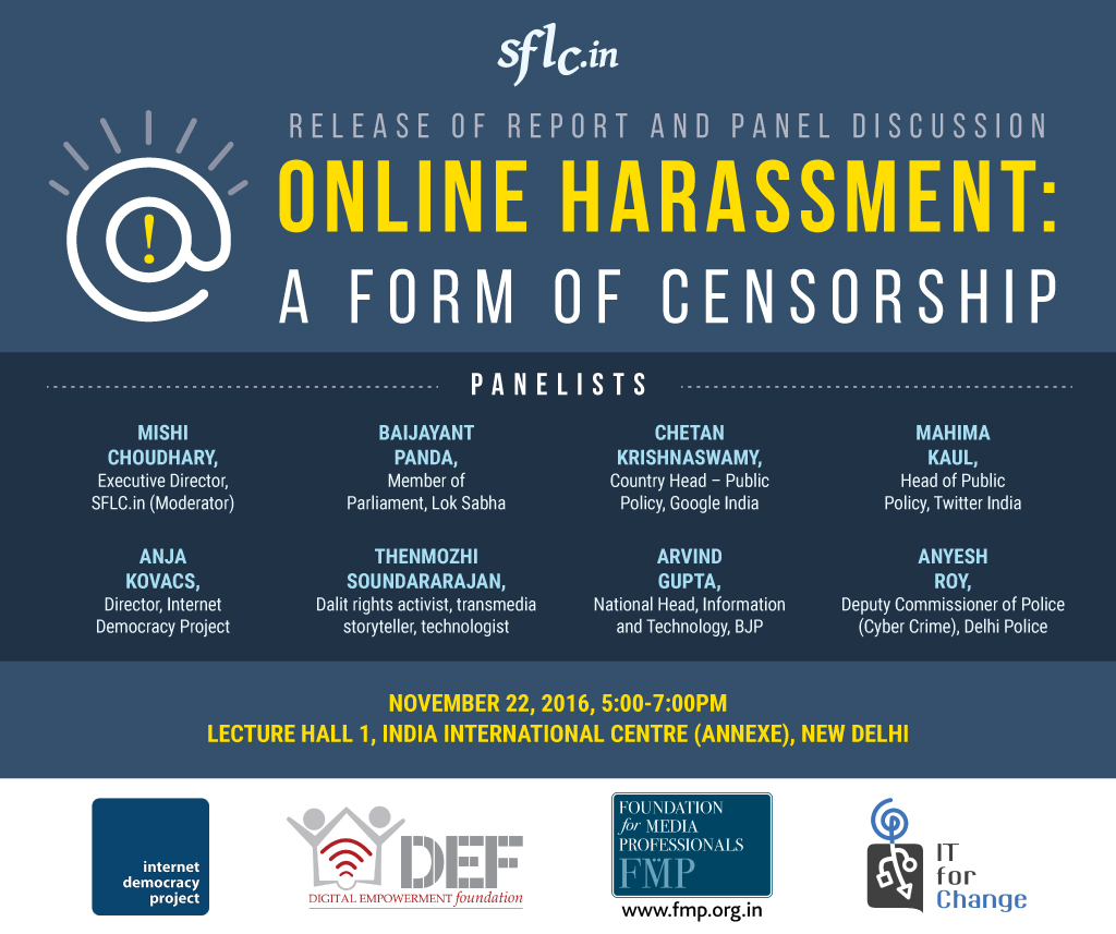 Online Harassment: A Form of Censorship – Release of Report and Panel Discussion