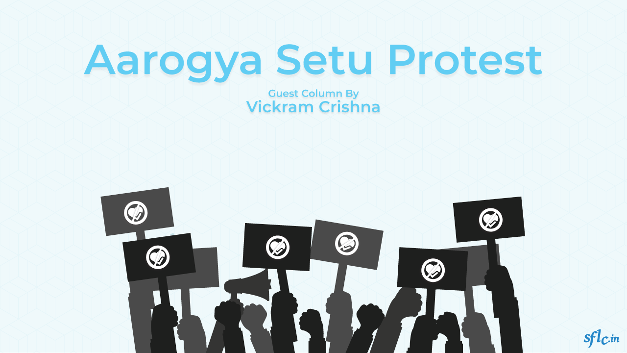 coverimage of the post for aarogya setu protest