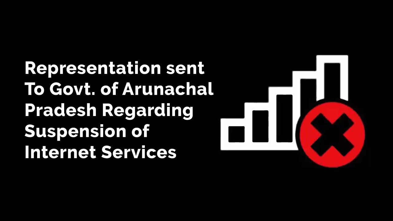Representation to Govt. of Arunachal Pradesh
