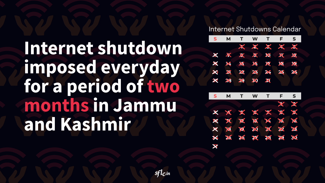 Internet shutdown imposed everyday for a period of two months in Jammu and Kashmir: RTI 