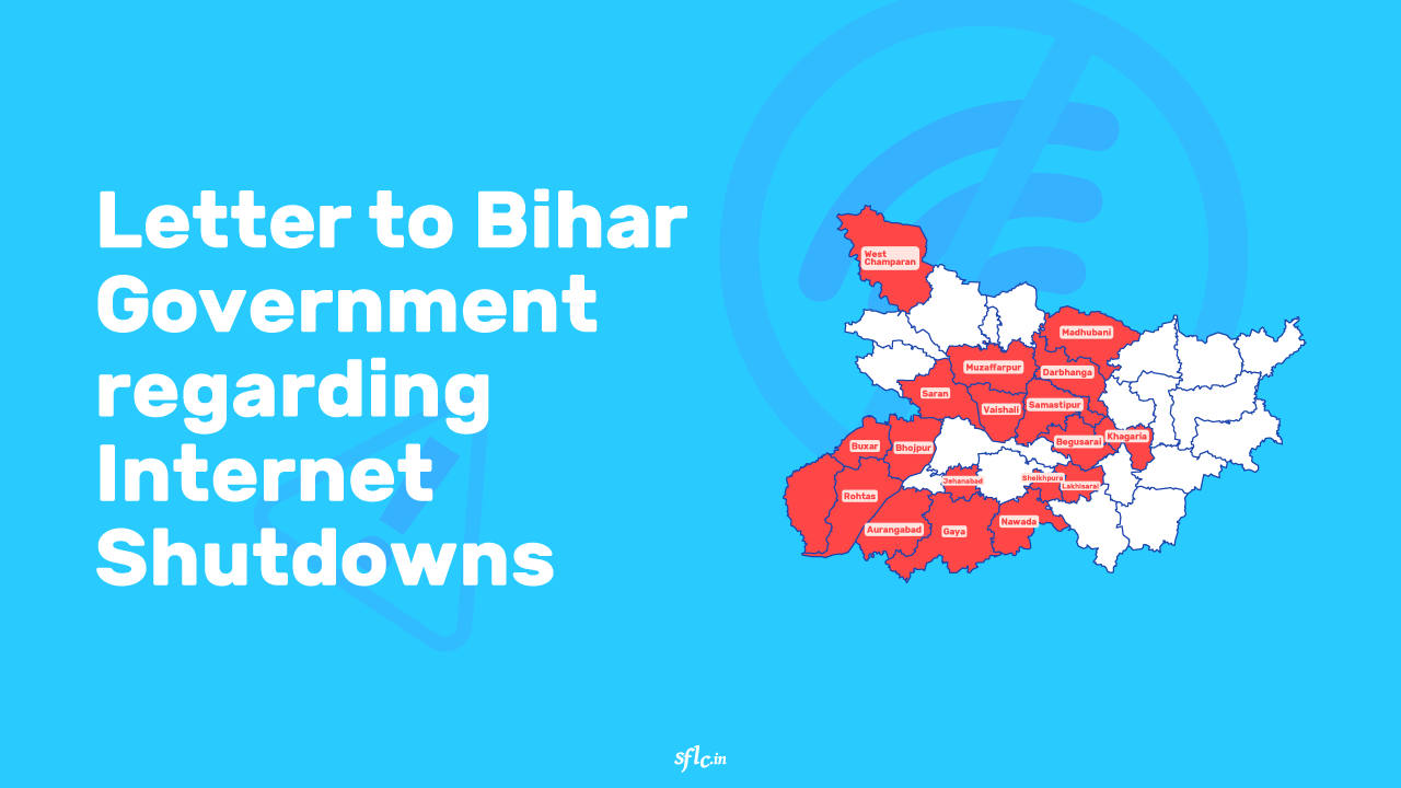 Letter to Bihar Government regarding Internet Shutdowns