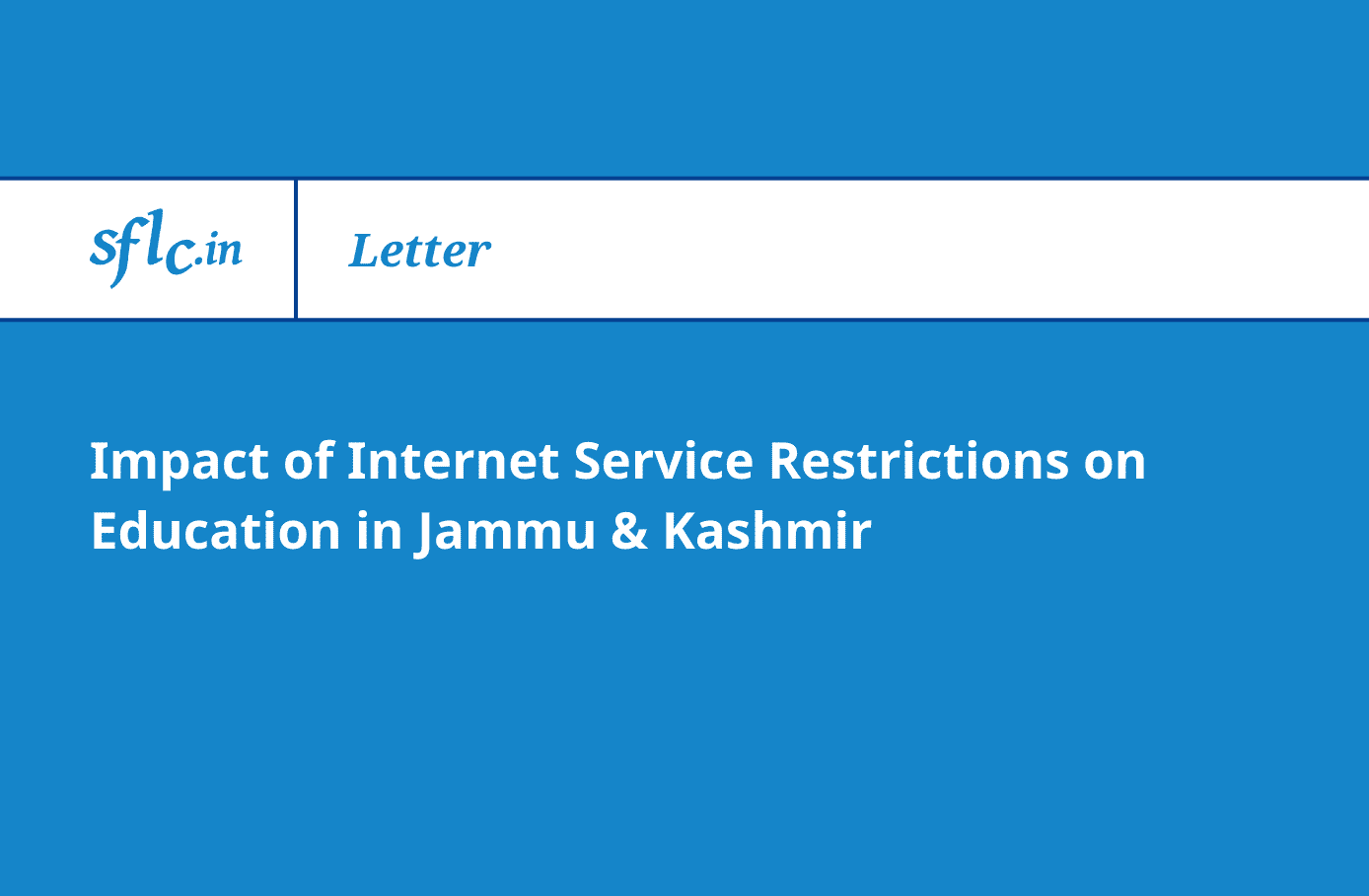 SFLC.in wrote to the Department of Higher Education regarding the impact of internet shutdowns on education