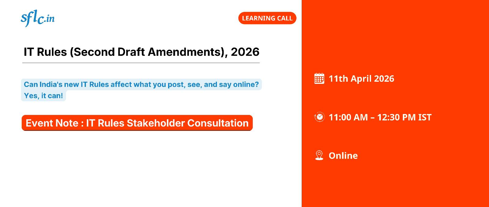 Event Note: IT Rules Stakeholder Consultation, 11 April 2026