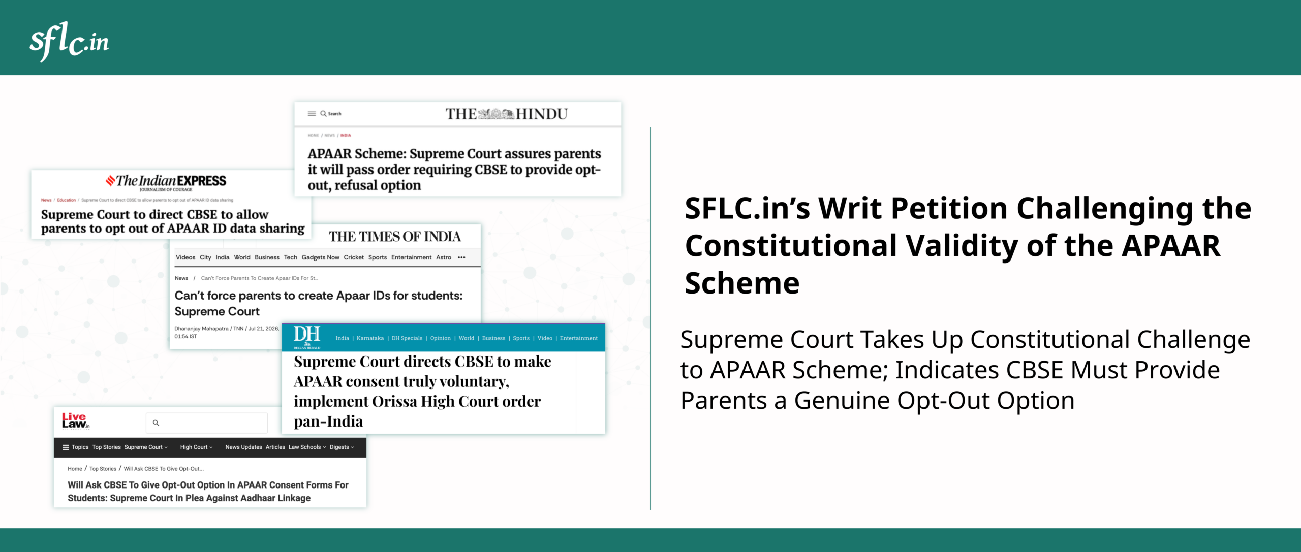 SFLC.in’s Writ Petition Challenging the Constitutional Validity of the APAAR Scheme